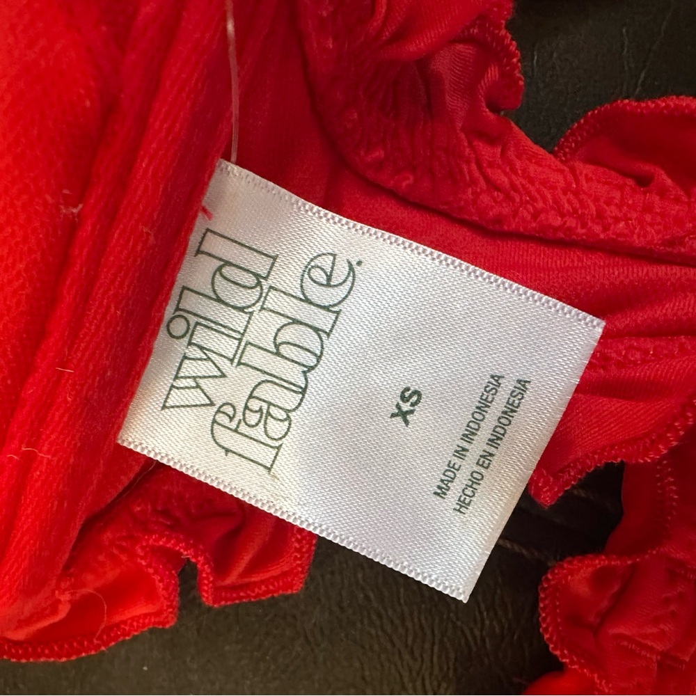 🐣NWT Wild Fable Red Ruffle Bikini Top - Picture 10 of 10